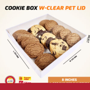 Cookie Box 8" W-Clear Pet Lid