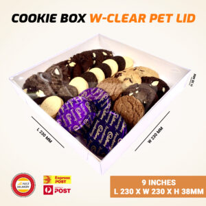Cookie Box 9" W-Clear Pet Lid