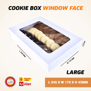 Large Cookie Box W-Clear Pet Lid (L 245 x W 170 x H 43mm)