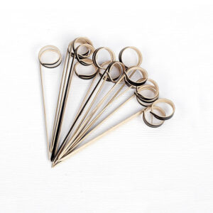 BAMBOO BLACK RING PICKS 12CM 100PC-BAG