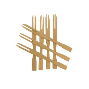 BAMBOO COCKTAIL FORKS 3.5 INCHES 100PC-BAG