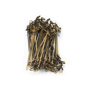BAMBOO KNOTTED PICKS BLACK 12CM 500PC-BOX