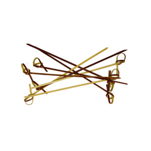 BAMBOO KNOTTED PICKS BLACK 7CM  500PC-BOX