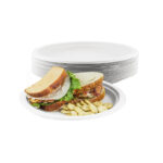 BIODEGRADABLE BAGASSE 9 INCH ROUND PLATE 500 - BOX