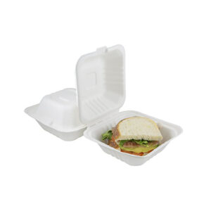 BIODEGRADABLE BAGASSE LARGE BURGER BOX - 250-BOX