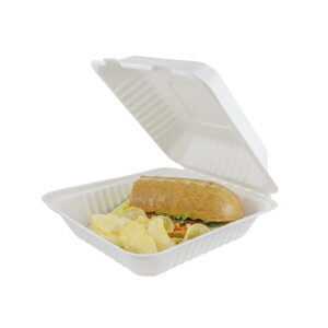 BIODEGRADABLE BAGASSE LARGE SNACK BOX DINNER 250-BOX