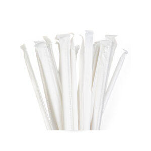 BIODEGRADABLE JUMBO WHITE PAPER STRAW WRAPPED 5000-BOX