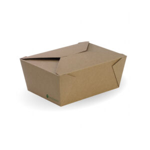 BIODEGRADABLE PLA KRAFT FOOD CONTAINERS - BOX SIZE LARGE 197mm - 140mm - 64mm