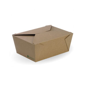 BIODEGRADABLE PLA KRAFT FOOD CONTAINERS  - BOX SIZE MEDIUM 152mm - 120mm - 64mm