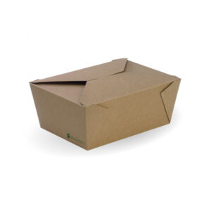BIODEGRADABLE PLA KRAFT FOOD CONTAINERS - BOX SIZE XLARGE 197mm - 140mm - 90mm
