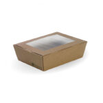 BIODEGRADABLE PLA WINDOW FOOD CONTAINERS  - BOX SIZE MEDIUM 152mm - 120mm - 64mm