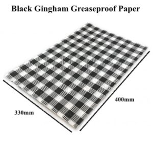 Black Gingham Greaseproof Paper