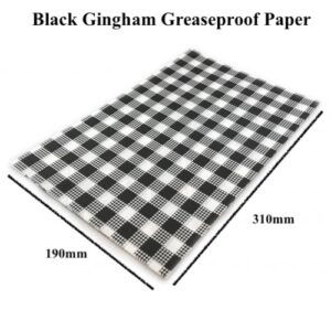 Black Gingham Greaseproof Paper